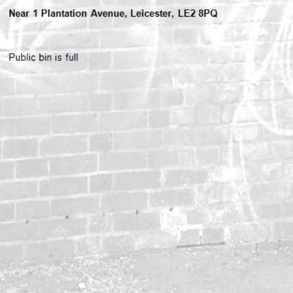 Public bin is full-1 Plantation Avenue, Leicester, LE2 8PQ
