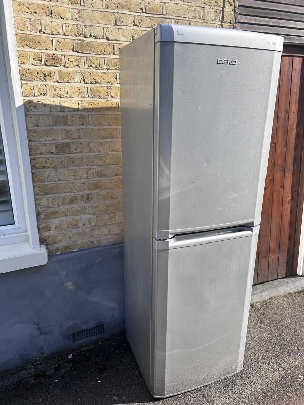 A refridgerator filled with mould was dumped outside my house. -16 Elverson Road, London, SE8 4JN