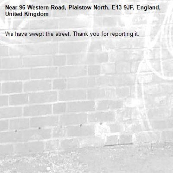We have swept the street. Thank you for reporting it.-96 Western Road, Plaistow North, E13 9JF, England, United Kingdom
