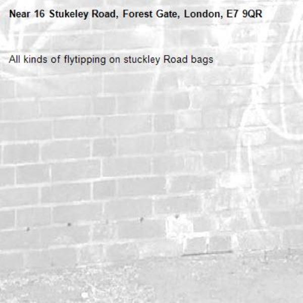 All kinds of flytipping on stuckley Road bags -16 Stukeley Road, Forest Gate, London, E7 9QR