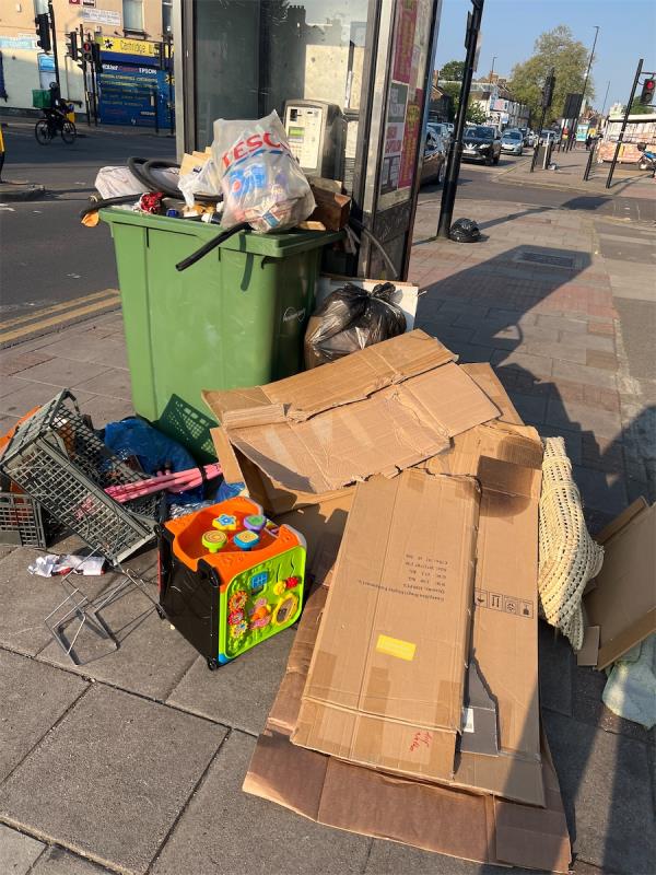 Giant rubbish pile-460 Romford Road, Forest Gate, London, E7 8AP