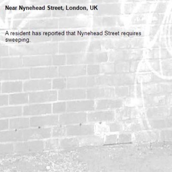 A resident has reported that Nynehead Street requires sweeping. -Nynehead Street, London, UK