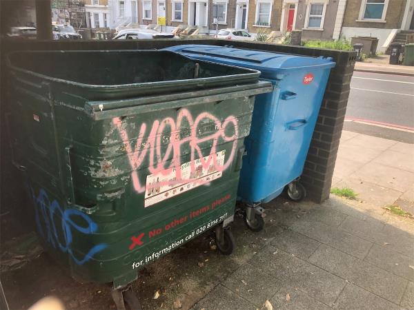 Please deliver 1x1280 Recycling with lid-Flat 1, 117 Lewisham Way, London, SE14 6QJ