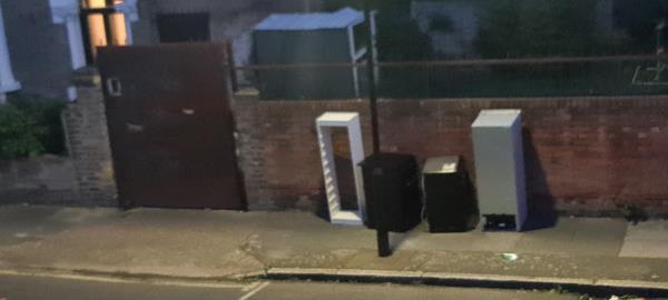 Two fridges and a shelf have appeared in the last couple of hours-1C, Clova Road, Forest Gate, London, E7 9AQ