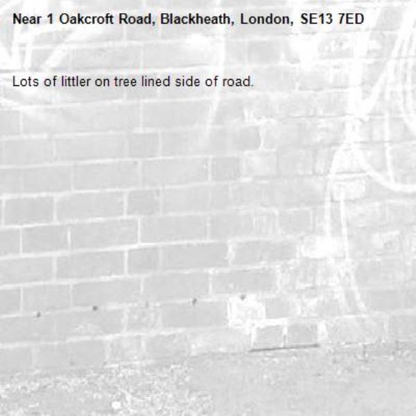 Lots of littler on tree lined side of road. -1 Oakcroft Road, Blackheath, London, SE13 7ED