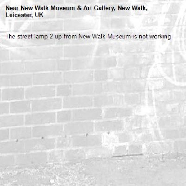 The street lamp 2 up from New Walk Museum is not working-New Walk Museum &amp; Art Gallery, New Walk, Leicester, UK