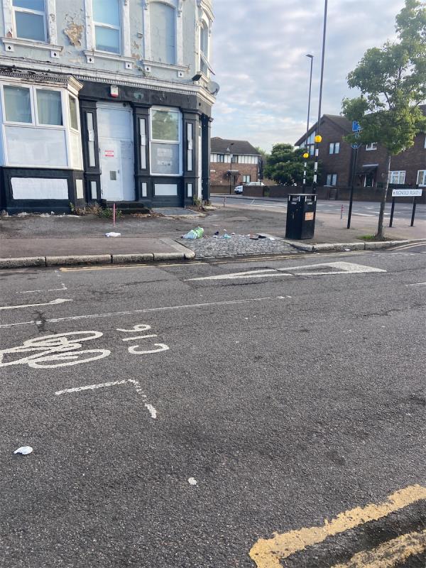Bag of rubbish all over ground-50A, Bignold Road, Forest Gate, London, E7 0EX