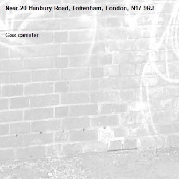 Gas canister -20 Hanbury Road, Tottenham, London, N17 9RJ
