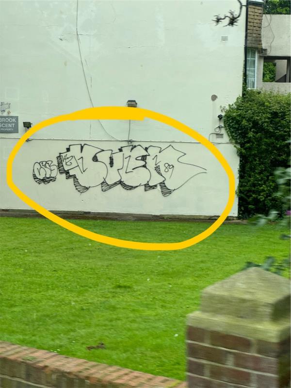 Huge graffiti needs removing from wall please.-1 Chinbrook Crescent, Grove Park, London, SE12 9TJ