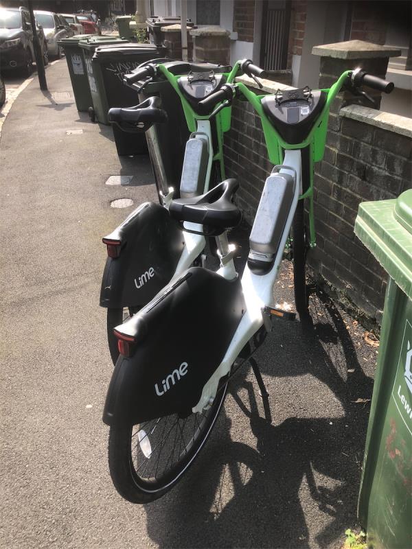 Please clear 2 Lime bikes-Flat A, 214 Trundleys Road, London, SE8 5JE