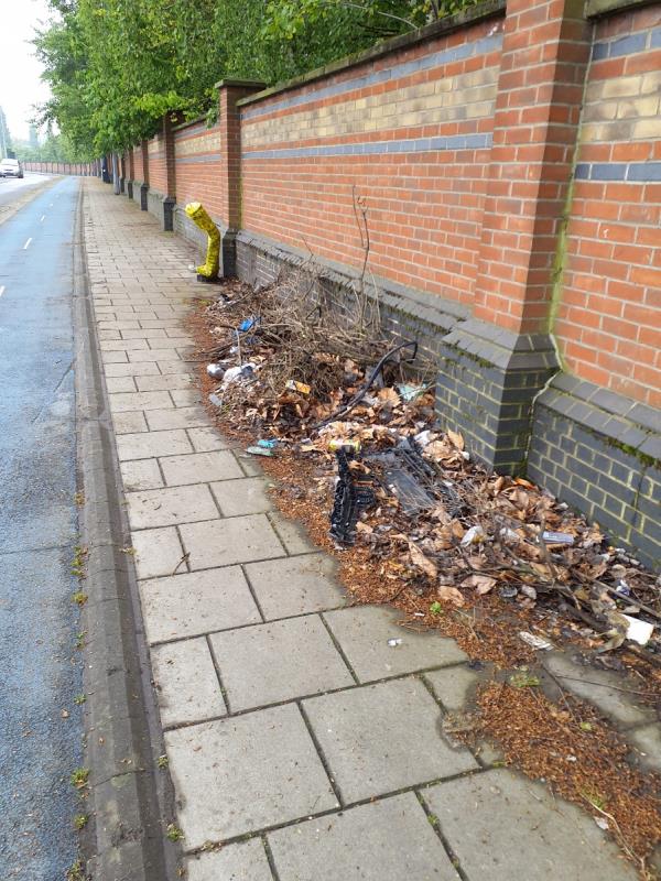 Debris blocking path along A13 slip to join Freemasons Rd and yes it is Newham public highway -Abbey Life Court, 303 Newham Way, Canning Town, London, E16 4EQ