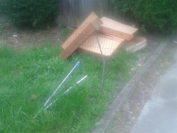 Junction of Woodbank Road. Please clear flytip from grass area-40 Lincombe Road, Bromley, BR1 5HJ