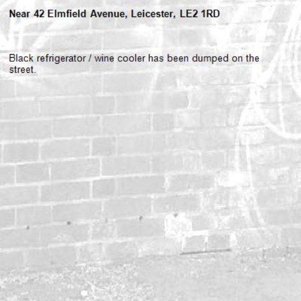 Black refrigerator / wine cooler has been dumped on the street.-42 Elmfield Avenue, Leicester, LE2 1RD
