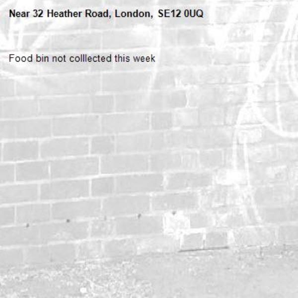 Food bin not colllected this week -32 Heather Road, London, SE12 0UQ