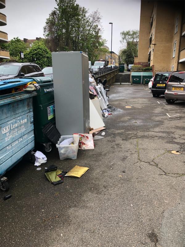 Please clear flytip outside 17-30-Heston House, Tanners Hill, London, SE8 4PU