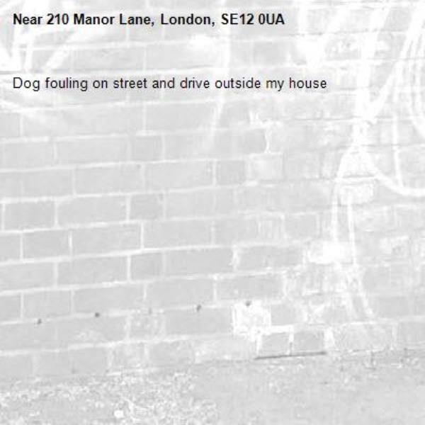 Dog fouling on street and drive outside my house-210 Manor Lane, London, SE12 0UA