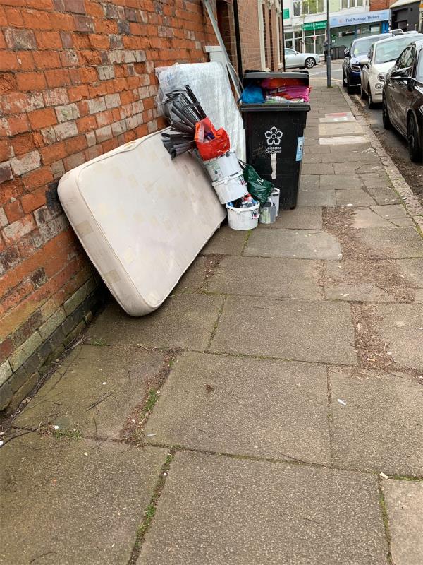 Number 1 are dumping household rubbish mattresses have been there over week now!-1 Hughenden Drive, Leicester, LE2 7PW