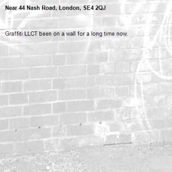 Graffiti LLCT been on a wall for a long time now.-44 Nash Road, London, SE4 2QJ
