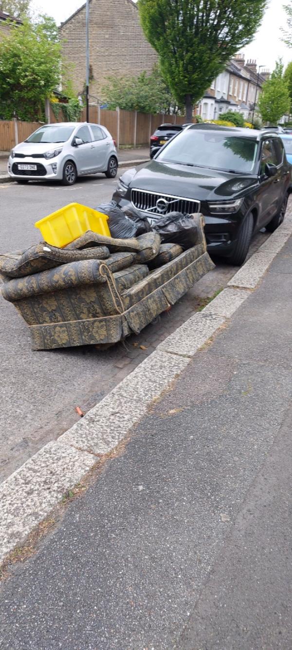 Flytipped sofa-90 Ridley Road, Forest Gate, London, E7 0LX
