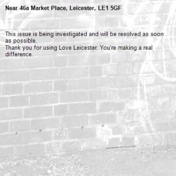 This issue is being investigated and will be resolved as soon as possible.
Thank you for using Love Leicester. You’re making a real difference.
-46a Market Place, Leicester, LE1 5GF