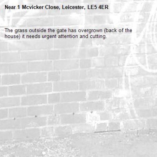 The grass outside the gate has overgrown (back of the house) it needs urgent attention and cutting.-1 Mcvicker Close, Leicester, LE5 4ER