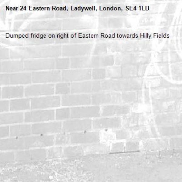 Dumped fridge on right of Eastern Road towards Hilly Fields-24 Eastern Road, Ladywell, London, SE4 1LD