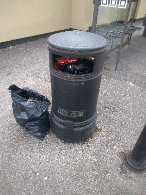 Bin full of domestic waste and flytipping job done -6 King's Rd, Reading RG4 8DT, UK