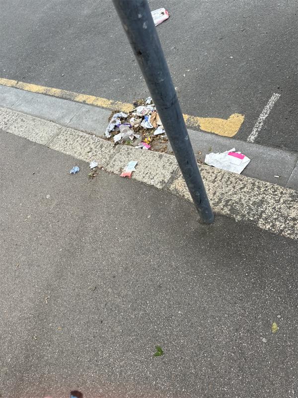 Litter on street -Sebert Road, Forest Gate, London