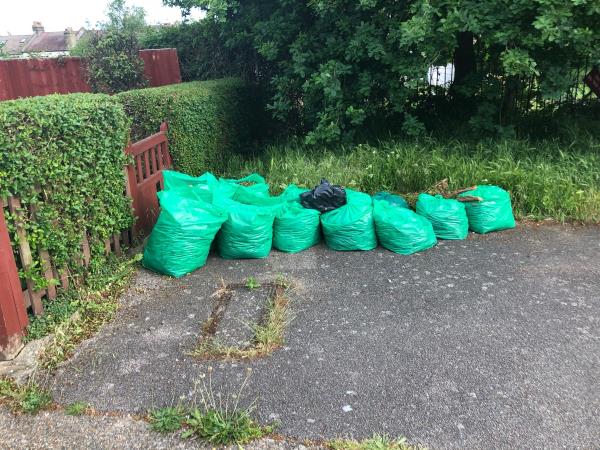 Please clear all green bags-4 Crutchley Road, London, SE6 1PZ