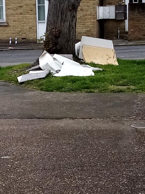 Old mattress, household rubbish dumped at the side of Boone Street SE13-51 Boone Street, Lewisham, SE13 5SE
