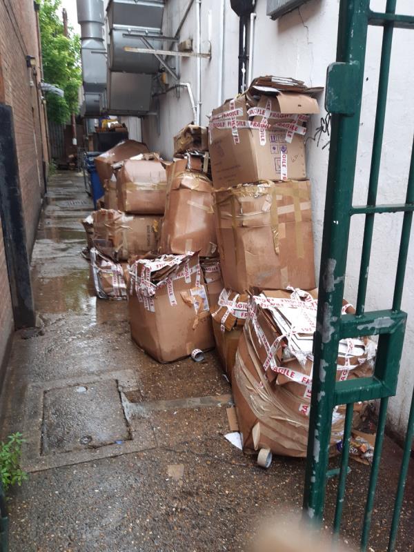 Alley next to Green Street Library is always flytipped which is a .fire hazard-Mark One, 366 Green Street, Upton Park, London, E13 9AP