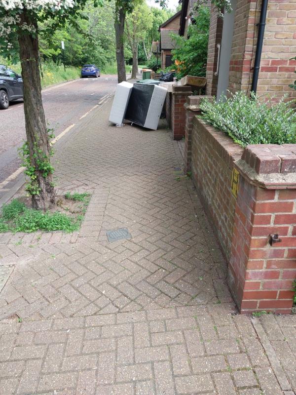 Can the council arrange to have this flytip  bed base removed from outside  36 Hallywell Crescent Beckton. Thanks -Woolwich Manor Way, Beckton, London