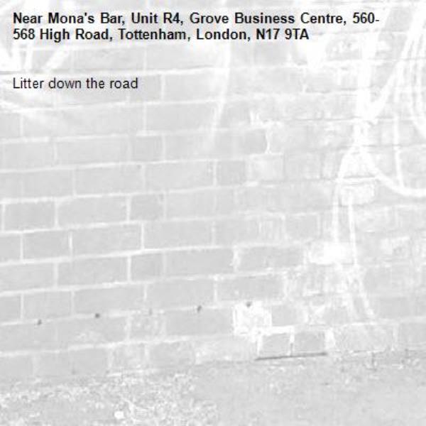 Litter down the road-Mona's Bar, Unit R4, Grove Business Centre, 560-568 High Road, Tottenham, London, N17 9TA