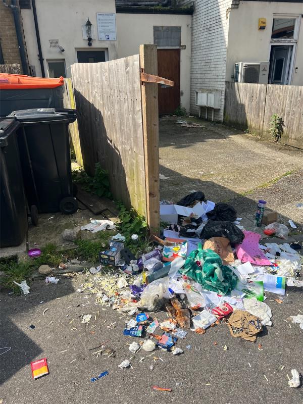 Rubbish all over the place. -231 Lee High Road, London, SE13 5PQ