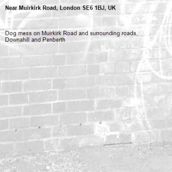 Dog mess on Muirkirk Road and surrounding roads, Downahill and Penberth-Muirkirk Road, London SE6 1BJ, UK