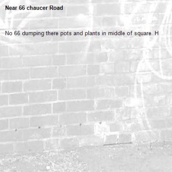 No 66 dumping there pots and plants in middle of square. H


-66 chaucer Road 