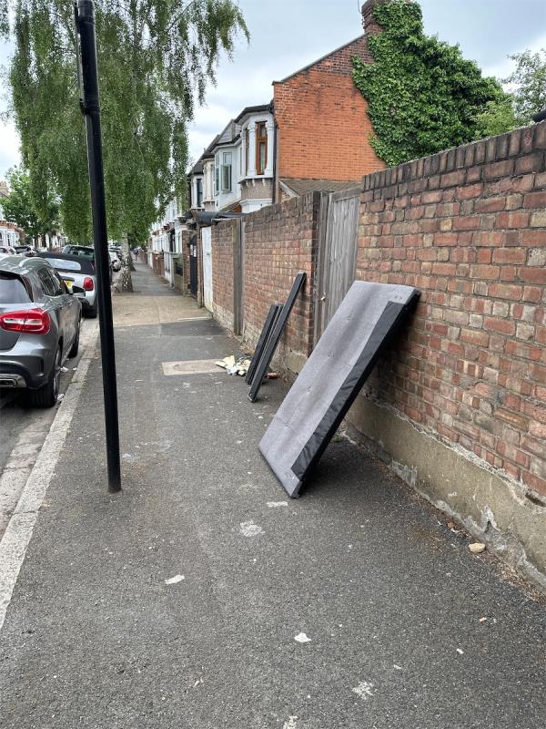 Dumped boards and side rubbish 
Please clear thanks -66 Aintree Avenue, East Ham, London, E6 1NX