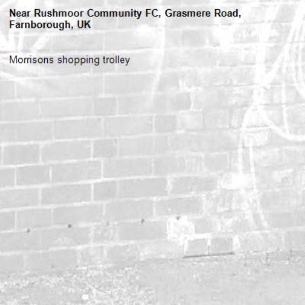 Morrisons shopping trolley-Rushmoor Community FC, Grasmere Road, Farnborough, UK
