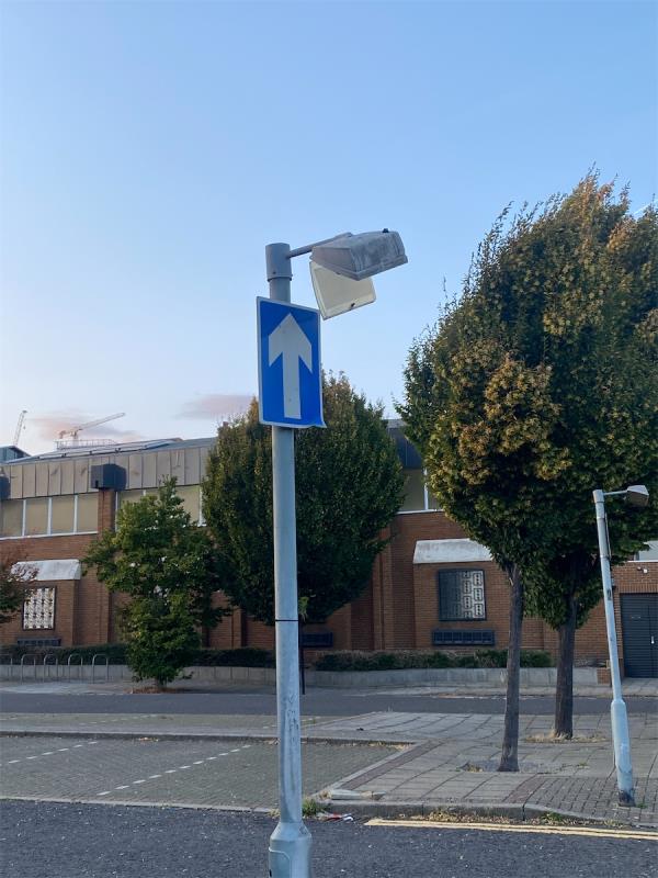 Street light has been vandalised -56 Exning Road, Canning Town, London, E16 4ND