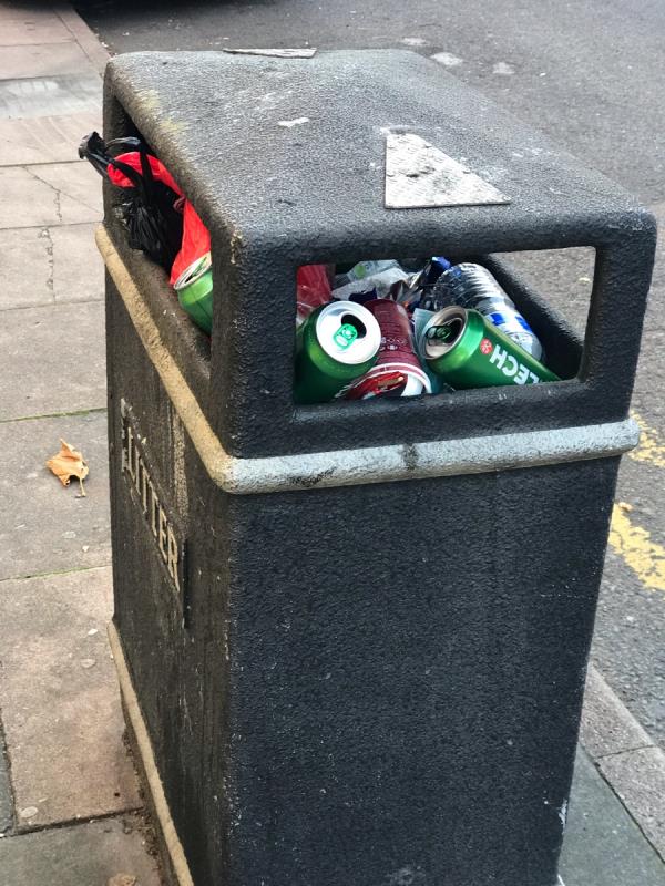 Bin at the bus stop is full -27 Pindar Road, Leicester, LE3 9RN