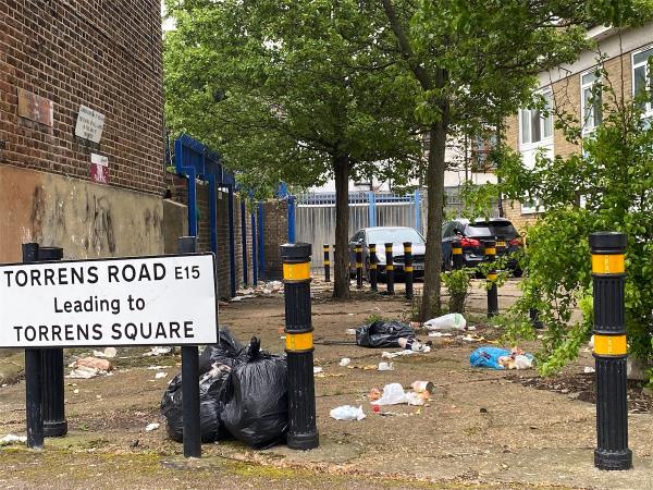 Rubbish not put in bin-5 The Green, Stratford, London, E15 4ND