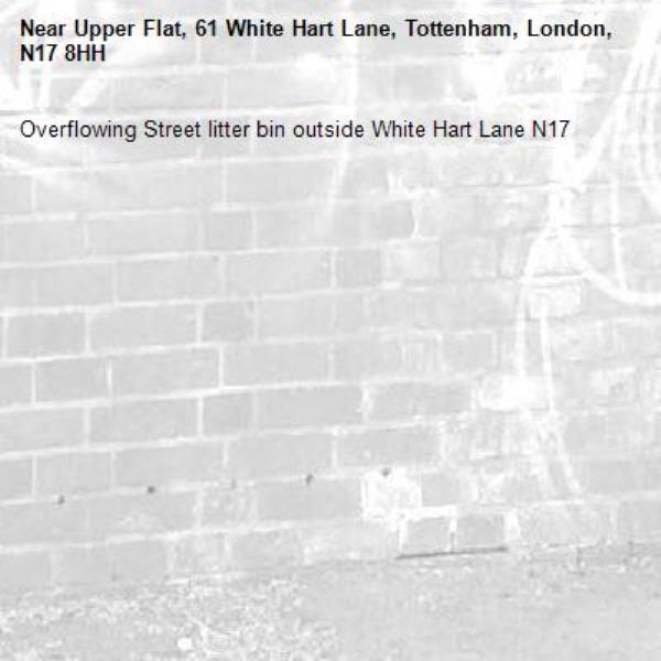 Overflowing Street litter bin outside White Hart Lane N17 -Upper Flat, 61 White Hart Lane, Tottenham, London, N17 8HH