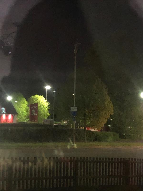 The light at the junction has been off for weeks which has made the road n pavement so dark. Please repair as soon as possible.-1 Evesham Road, Leicester, LE3 2BE