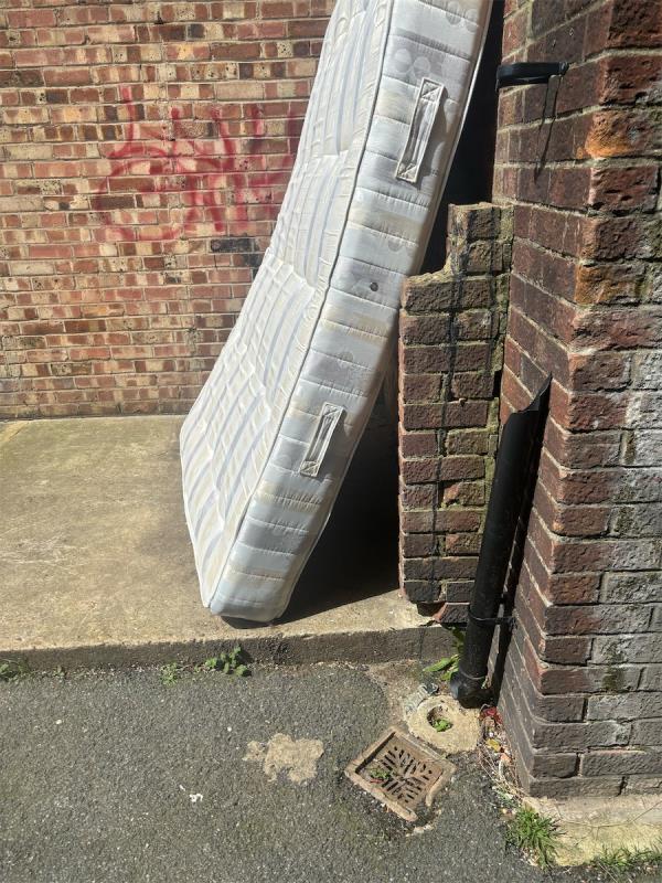 A double mattress dumped at the back of falcon street needs picking up please -7 Falcon Street, Plaistow, London, E13 8DD