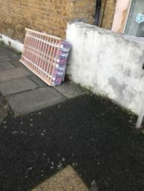Will you please collect the mattress and frame here? Thank you.. Reported via Fux My Street-81 Bousfield Road, New Cross Gate, SE14 5TP