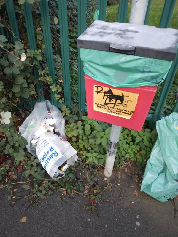 Flytipped household waste bags in and around bin.  Taken away job done. -8 Exbourne Road, RG2 8RH, England, United Kingdom