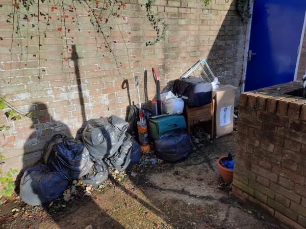Lincoln ct fly tipping  rockhurst drive 

House rubbish 

Please clear all

Thanks john-Q6FV+8Q Eastbourne, UK
