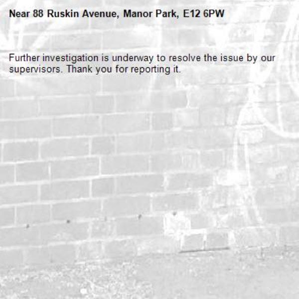 Further investigation is underway to resolve the issue by our supervisors. Thank you for reporting it.-88 Ruskin Avenue, Manor Park, E12 6PW