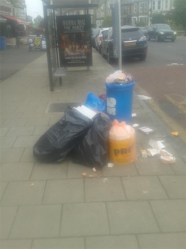 Outside The Lord Somerfield Pub and by bus stop. Please empty litter bin-Flat Above, 60 Baring Road, London, SE12 0PS