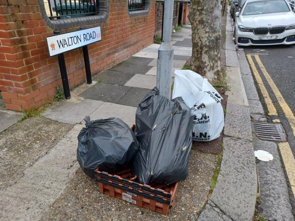 Garden and household waste fly tipped at 32 Walton Road, E13. -32 Walton Road, Upton Park, London, E13 9BP
